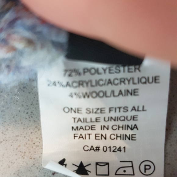 SIMONS -wool tuque blue orange - one size fits al - Picture 2 of 3